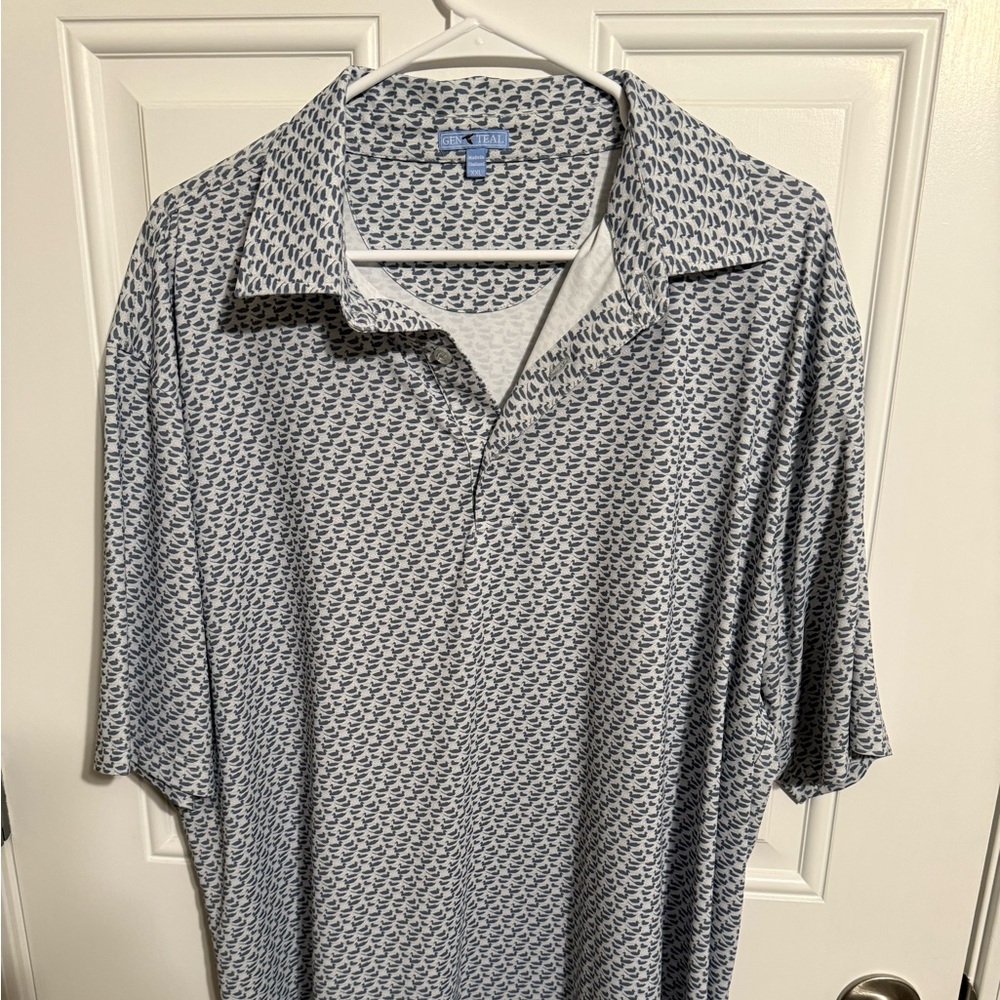 Genteal Duck Print Polo -XXL